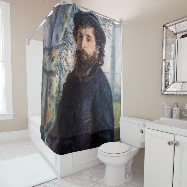 Pierre Auguste Renoir - Portrait of Claude Monet Shower Curtain (In Situ)