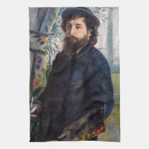 Pierre Auguste Renoir - Portrait of Claude Monet Tea Towel