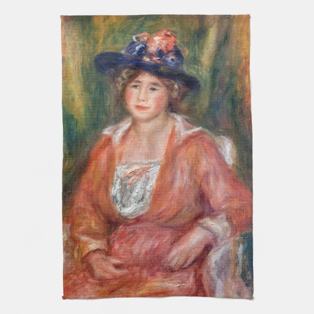 Pierre-Auguste Renoir - Portrait of Seated Woman Tea Towel (Vertical)
