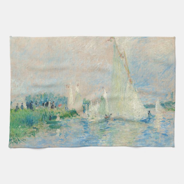 Pierre-Auguste Renoir - Regatta at Argenteuil Tea Towel (Horizontal)