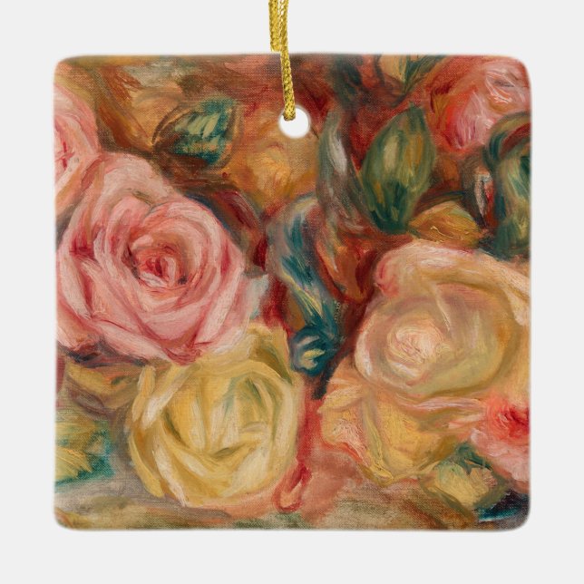 Pierre-Auguste Renoir - Roses Ceramic Ornament (Front)
