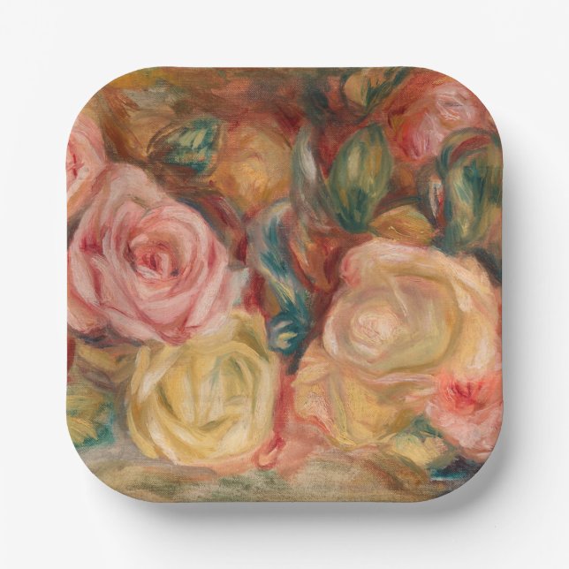 Pierre-Auguste Renoir - Roses Paper Plate (Front)
