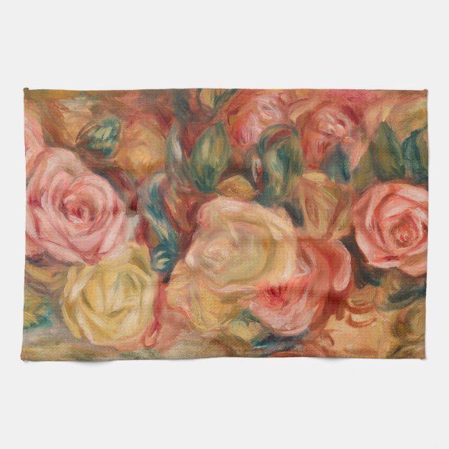 Pierre-Auguste Renoir - Roses Tea Towel (Horizontal)