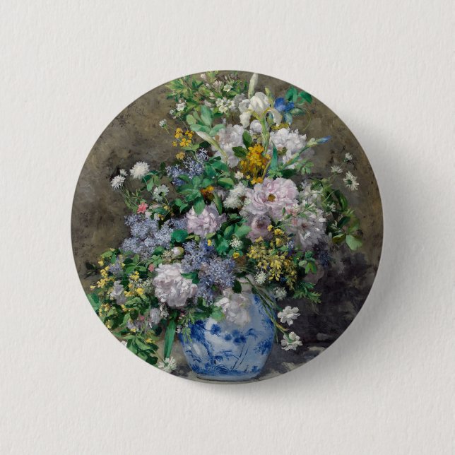 Pierre-Auguste Renoir - Spring Bouquet 6 Cm Round Badge (Front)