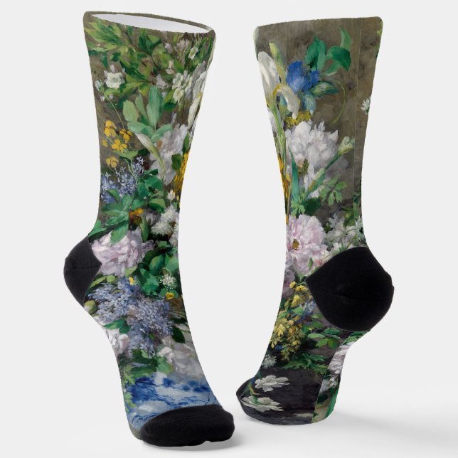 Pierre-Auguste Renoir - Spring Bouquet Socks (Angled)