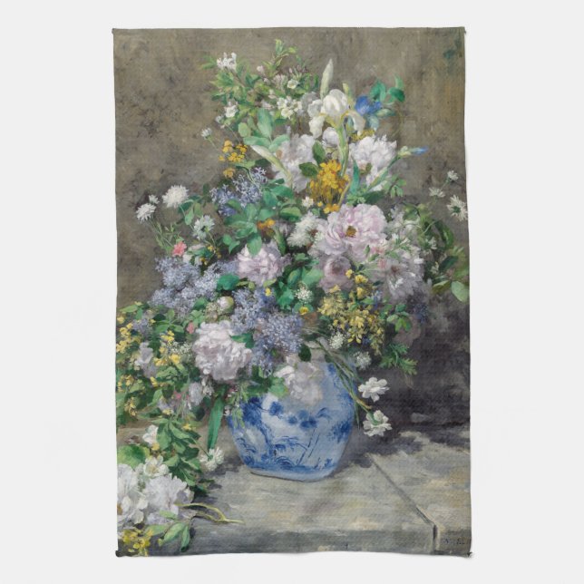 Pierre-Auguste Renoir - Spring Bouquet Tea Towel (Vertical)