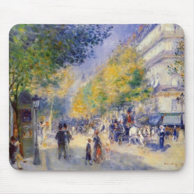 Pierre-Auguste Renoir- The Great Boulevards Mouse Mat (Front)