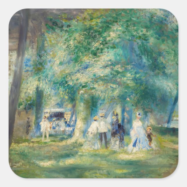 Pierre-Auguste Renoir - The Party at Saint-Cloud Square Sticker (Front)