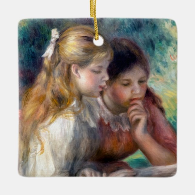 Pierre-Auguste Renoir - The Reading Ceramic Ornament (Front)
