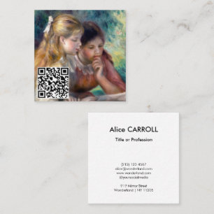Pierre-Auguste Renoir - The Reading - QR Code Square Business Card