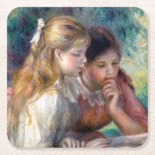 Pierre-Auguste Renoir - The Reading Square Paper Coaster