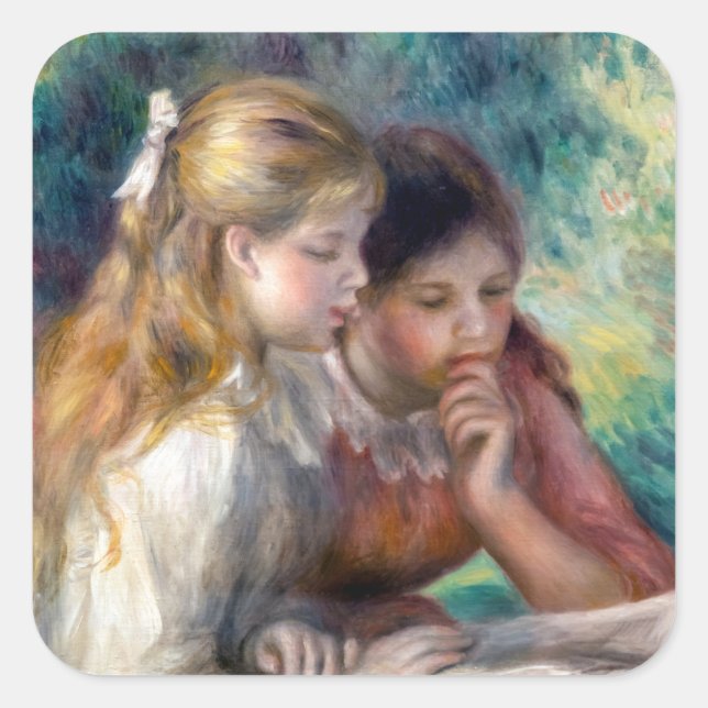 Pierre-Auguste Renoir - The Reading Square Sticker (Front)