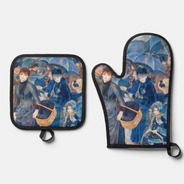 Pierre-Auguste Renoir - The Umbrellas Oven Mitt & Pot Holder Set (Front)