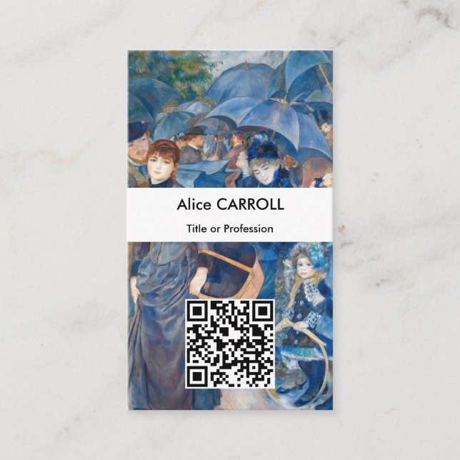 Pierre-Auguste Renoir - The Umbrellas - QR Code Business Card (Front)