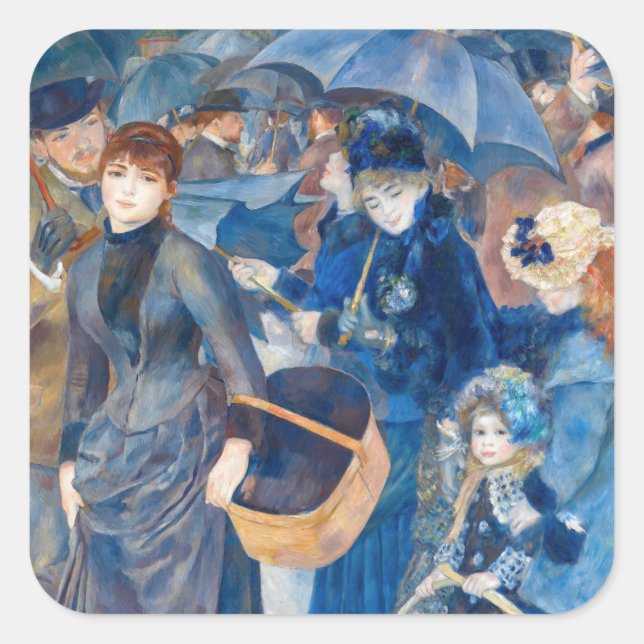Pierre-Auguste Renoir - The Umbrellas Square Sticker (Front)
