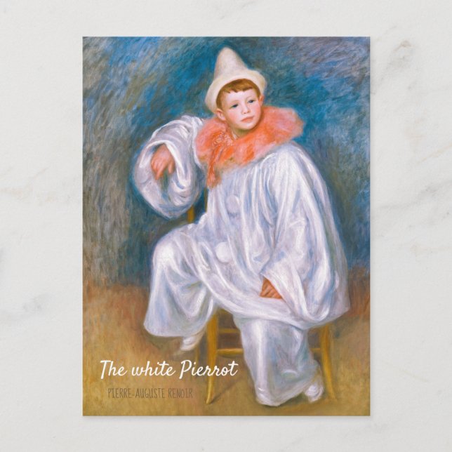 Pierre-Auguste Renoir The white Pierrot CC1066 Postcard (Front)