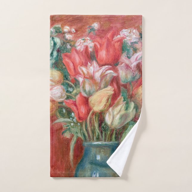 Pierre-Auguste Renoir - Tulip Bouquet Bath Towel Set (Hand Towel)