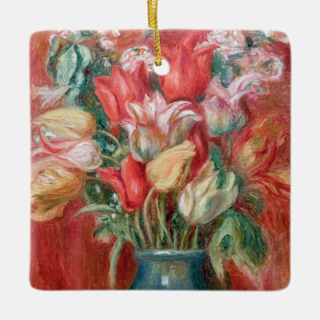 Pierre-Auguste Renoir - Tulip Bouquet Ceramic Ornament (Front)