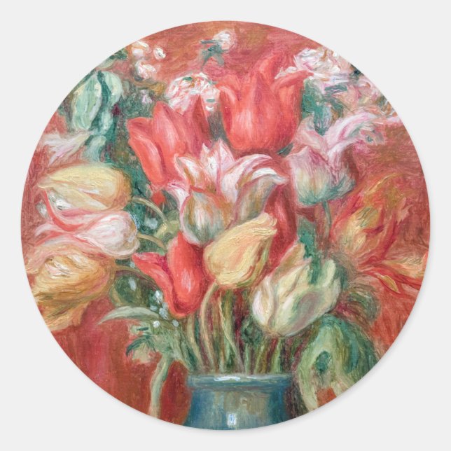 Pierre-Auguste Renoir - Tulip Bouquet Classic Round Sticker (Front)