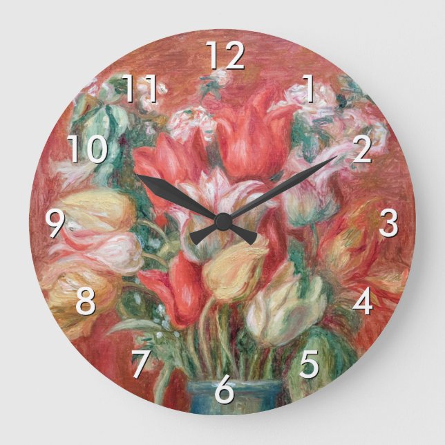 Pierre-Auguste Renoir - Tulip Bouquet Large Clock (Front)