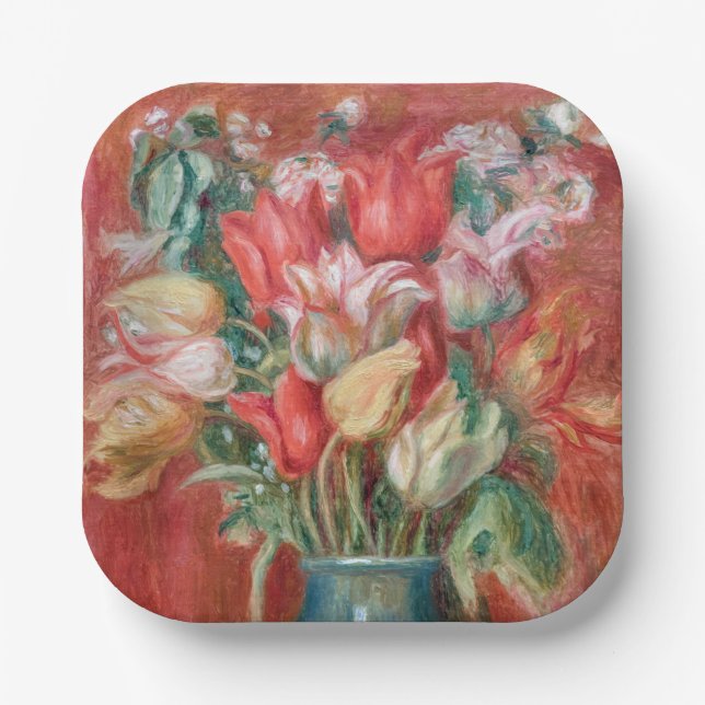 Pierre-Auguste Renoir - Tulip Bouquet Paper Plate (Front)