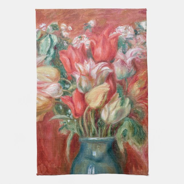 Pierre-Auguste Renoir - Tulip Bouquet Tea Towel (Vertical)