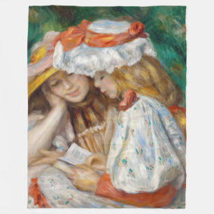 Pierre-Auguste Renoir - Two Girls Reading Fleece Blanket