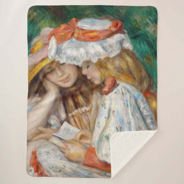 Pierre-Auguste Renoir - Two Girls Reading Sherpa Blanket (Front)