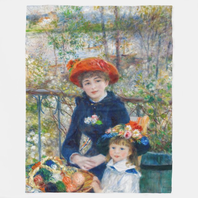 Pierre-Auguste Renoir - Two sisters on the Terrace Fleece Blanket (Front)