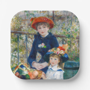 Pierre-Auguste Renoir - Two sisters on the Terrace Paper Plate