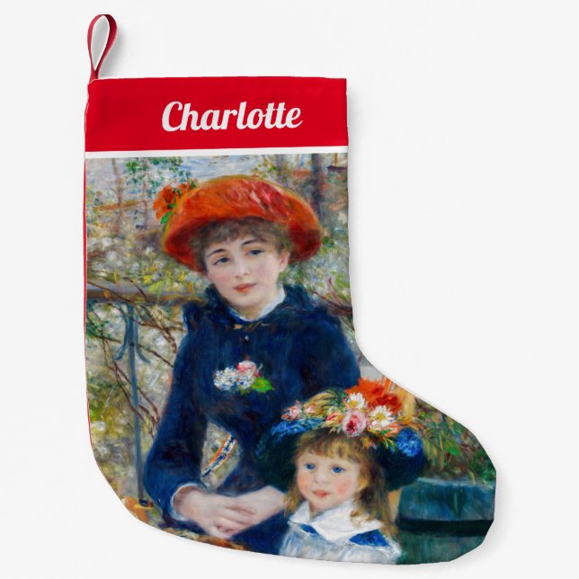 Pierre-Auguste Renoir - Two sisters on the Terrace Small Christmas Stocking (Front)