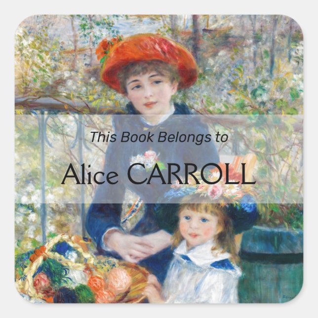 Pierre-Auguste Renoir - Two sisters on the Terrace Square Sticker (Front)