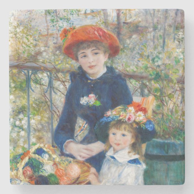 Pierre-Auguste Renoir - Two sisters on the Terrace Stone Coaster (Front)