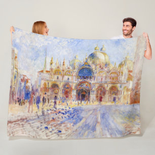 Pierre-Auguste Renoir - Venice, Piazza San Marco Fleece Blanket