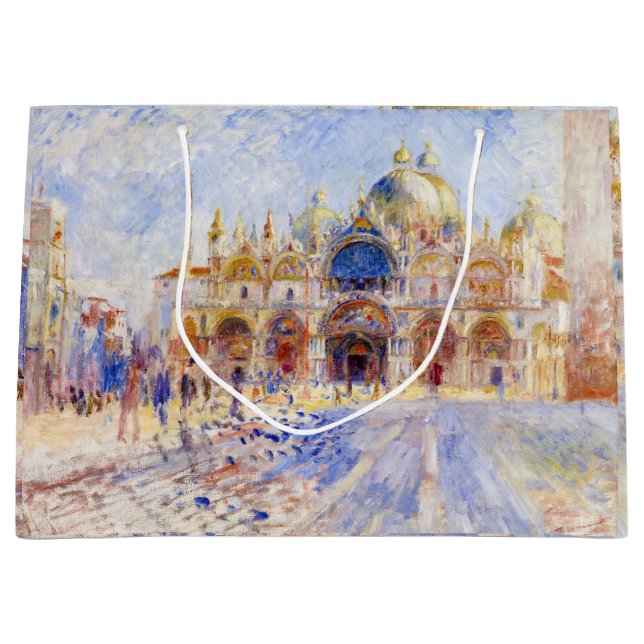Pierre-Auguste Renoir - Venice, Piazza San Marco Large Gift Bag (Front)