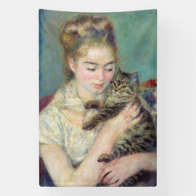 Pierre-Auguste Renoir - Woman with a Cat Banner (Vertical)