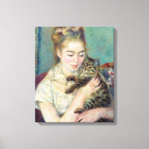 Pierre-Auguste Renoir - Woman with a Cat Canvas Print