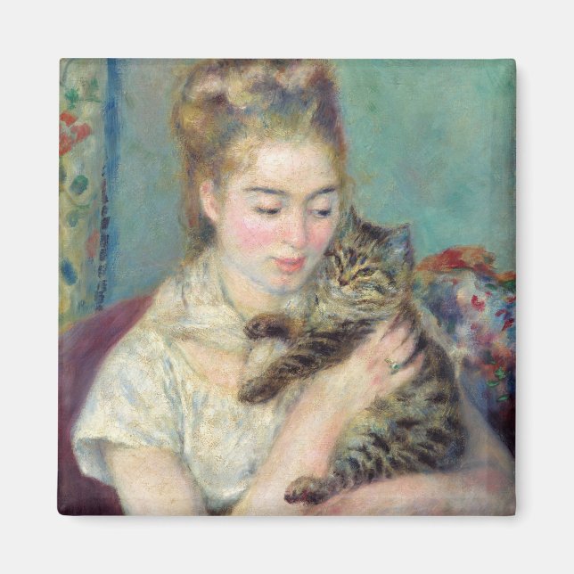 Pierre-Auguste Renoir - Woman with a Cat Magnet (Front)