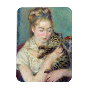 Pierre-Auguste Renoir - Woman with a Cat Magnet