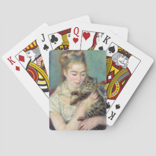Pierre-Auguste Renoir - Woman with a Cat Playing Cards