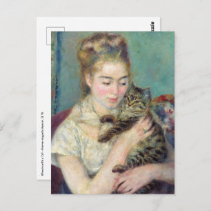 Pierre-Auguste Renoir - Woman with a Cat Postcard