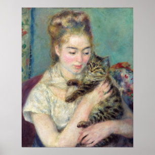 Pierre-Auguste Renoir - Woman with a Cat Poster
