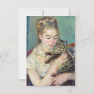 Pierre-Auguste Renoir - Woman with a Cat Thank You Card