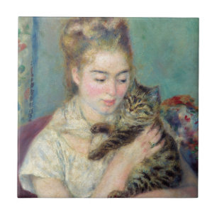 Pierre-Auguste Renoir - Woman with a Cat Tile