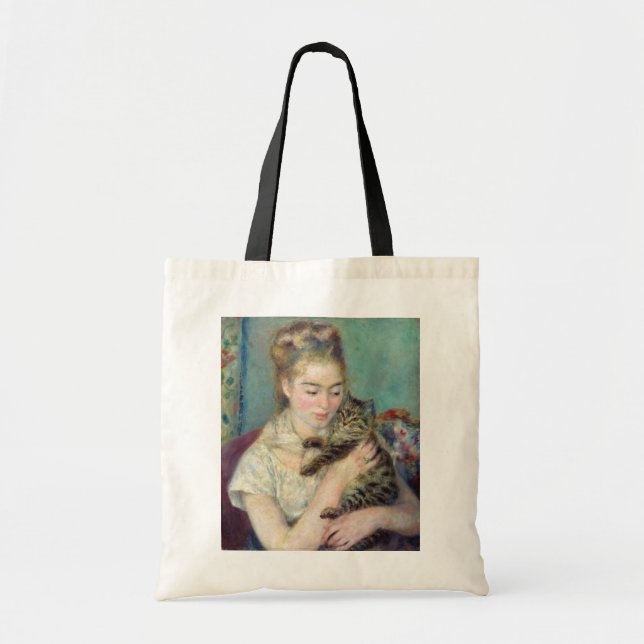 Pierre-Auguste Renoir - Woman with a Cat Tote Bag (Front)