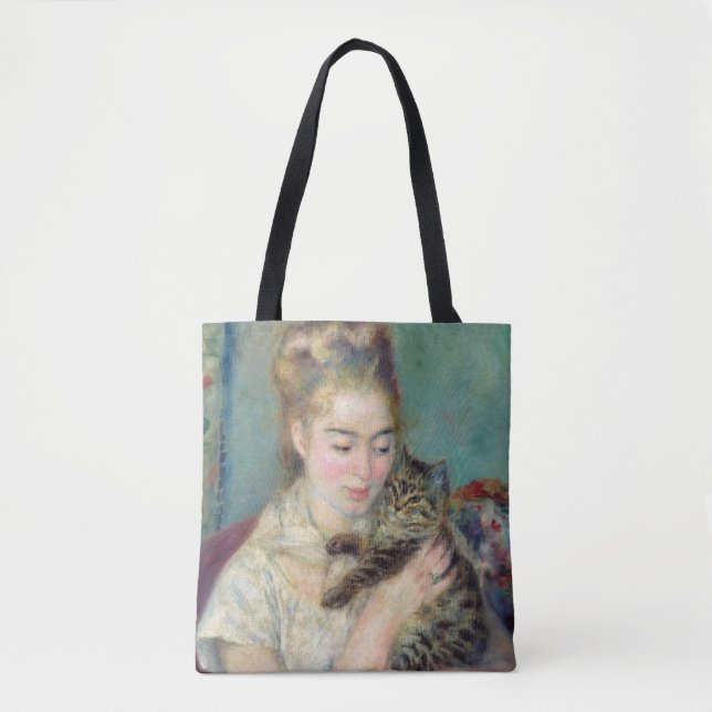 Pierre-Auguste Renoir - Woman with a Cat Tote Bag (Front)