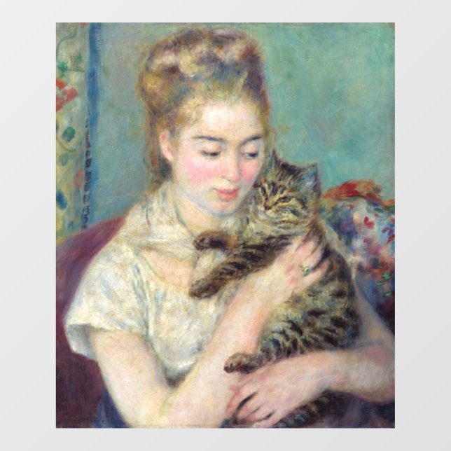 Pierre-Auguste Renoir - Woman with a Cat Window Cling (Sheet)