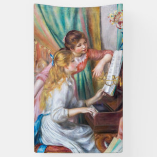 Pierre Auguste Renoir - Young Girls at the Piano Banner