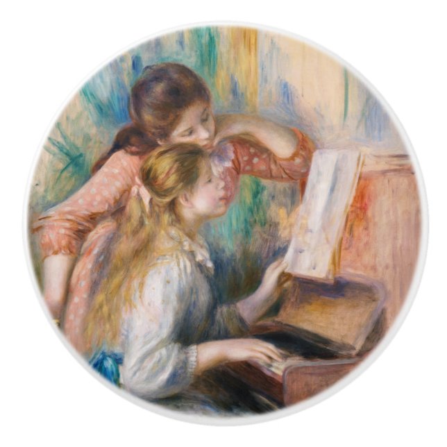 Pierre Auguste Renoir - Young Girls at the Piano Ceramic Knob (Front)