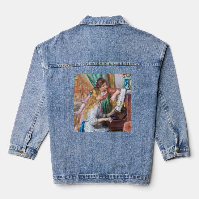 Pierre Auguste Renoir - Young Girls at the Piano Denim Jacket (Back)